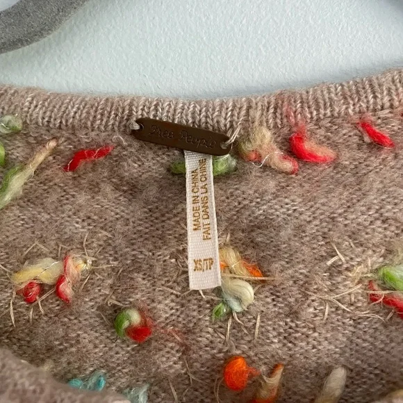 Free People Wool Blend Lace Sweater With Floral Detail - Picture 3 of 9